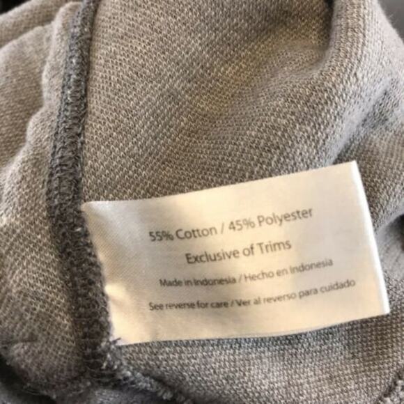 EDDIE BAUER Athletic Pullover 1/4 Zip Sweater Chevron Gray Knit Thumbhole Top - Picture 8 of 9